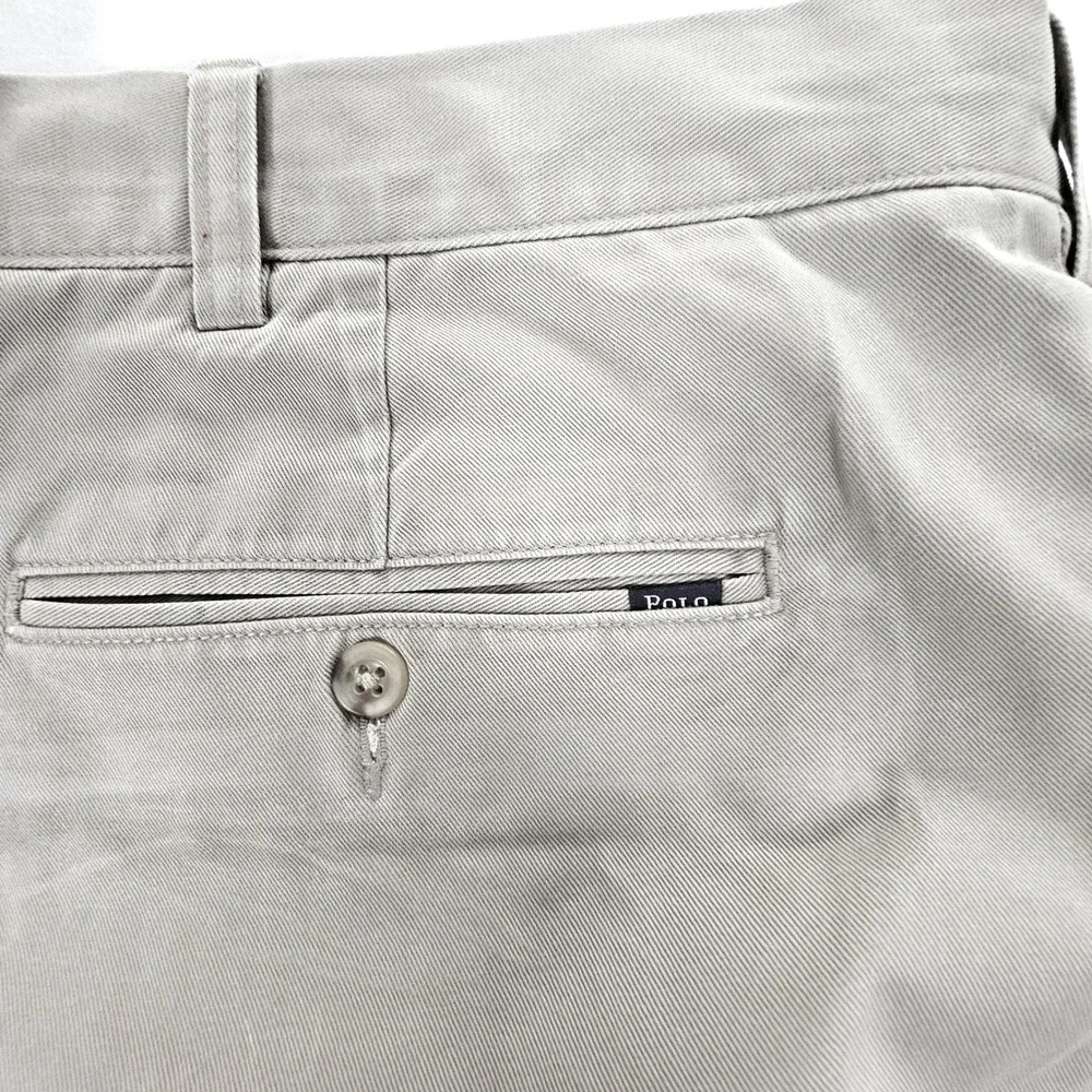 Polo Ralph Lauren Mens Big & Tall Khaki Chino Pants 46x30 Tan Cotton Twill